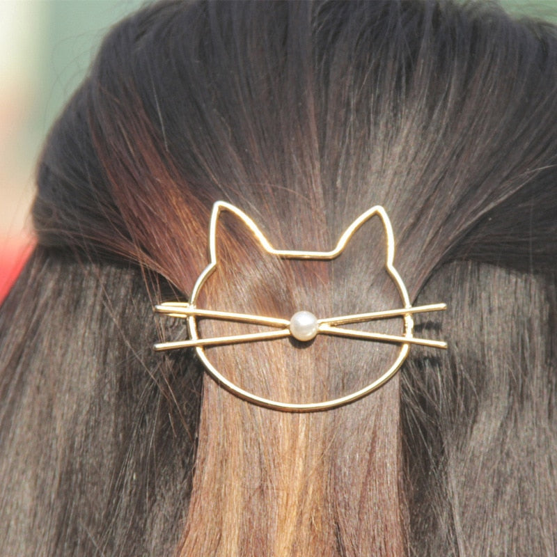 Cute Crystal Cat Hair Clip